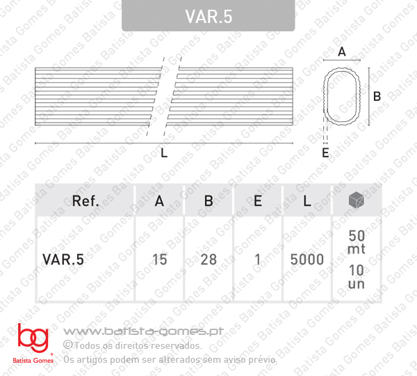 Var�o oval em Alum�nio frizado
